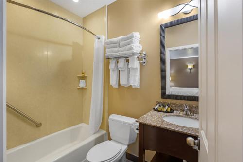 a bathroom with a toilet and a sink and a tub at Best Western Plus Canyonlands Inn in Moab
