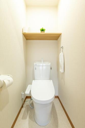 a bathroom with a white toilet in a room at 大和の宿 Kitabukuro202 in Nara