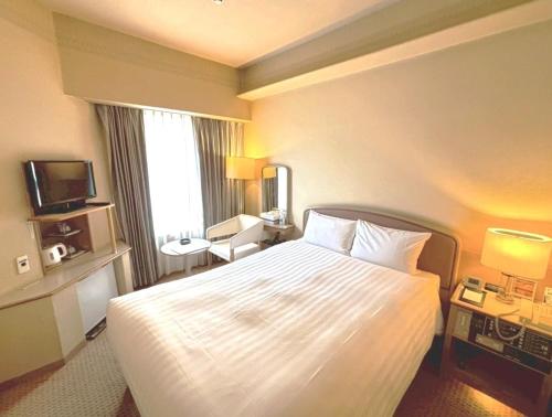 a hotel room with a large bed and a television at Smile Hotel Tokyo Nishikasai - Vacation STAY 67957v in Tokyo