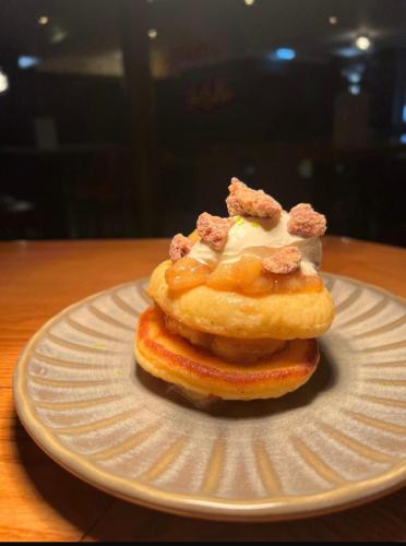 a donut on a plate on a table at The Psalter in Sheffield
