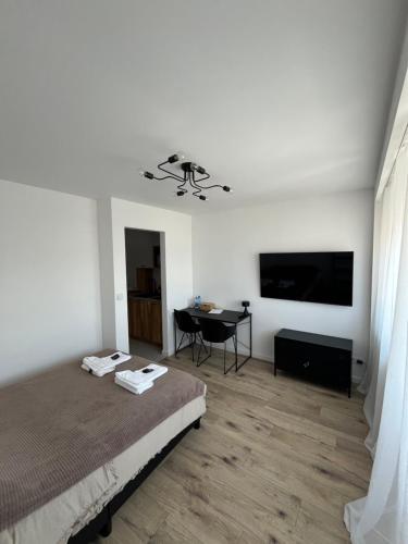 Et tv og/eller underholdning på Nowoczesny Apartament Centrum przy PKP