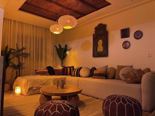 Χώρος καθιστικού στο Appartement Luxueux à Guéliz
