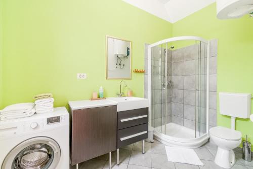 Koupelna v ubytování Apartma Most