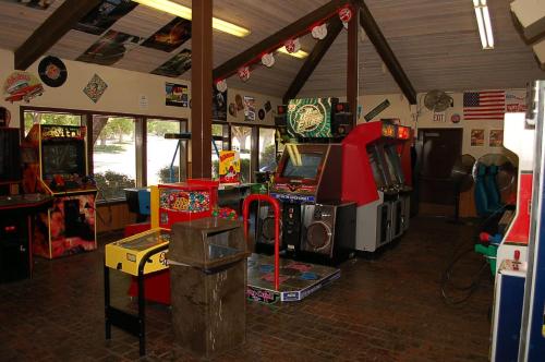 a room with arcade games and video games at Soledad Canyon Cottage 5 in Ravenna