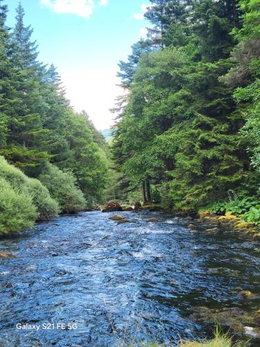 a river with trees on the side of it at Logement parents CAMP BASKET SUPERDEVOLUY in Le Dévoluy