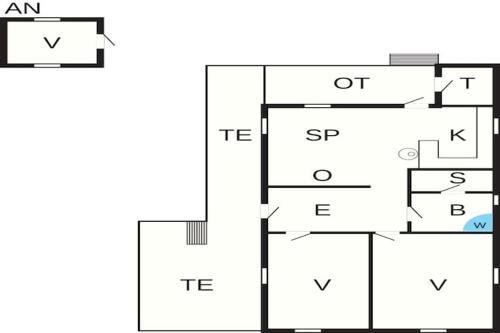 a floor plan of a house at 6 person holiday home in Kolind-By Traum in Kolind