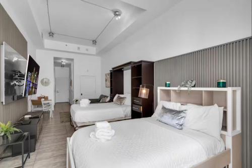 Katil atau katil-katil dalam bilik di Cozy Studio in Brickell free parking