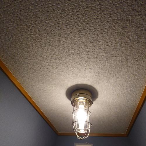 a light on the ceiling of a room at 熱川ヒュッテ in Higashiizu