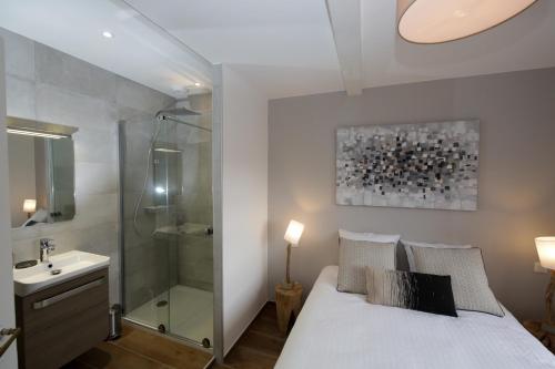 Koupelna v ubytování Reflets Sur La Lauch appartements