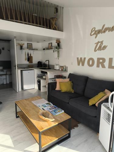 Dapur atau dapur kecil di Cosy Studio Mezzanine proche plage