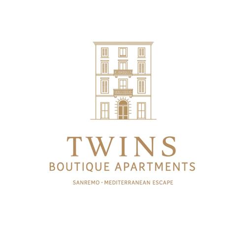 a building logo with the title twins boutique apartments at Twins Boutique Apartments in Sanremo