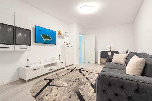 TV a/nebo společenská místnost v ubytování A B V Central Apartament