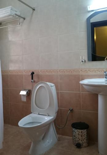 a bathroom with a toilet and a sink at Muscat International Hotel in Muscat