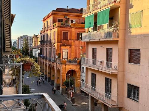 a view of a street in a city with buildings at Le suite del Duomo - 2 in Cava deʼ Tirreni