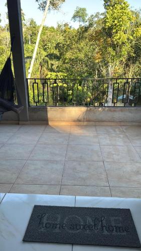 a skate park with a ramp and a mat on the ground at Refúgio na Floresta in Manaus