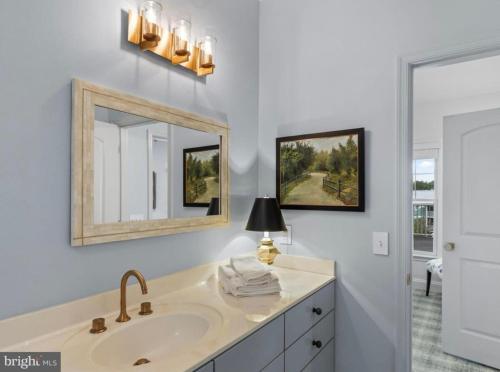 米尔斯伯勒Fabulous on the Fairway!的浴室里有洗手池和镜子
