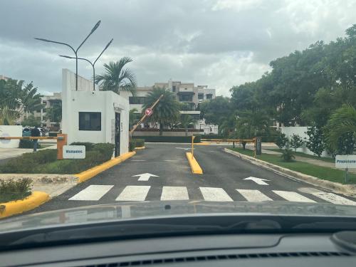 a view from a car of a road with a crosswalk at Luxurious and comfortable 1 level in Ensanche Savica de Mendoza