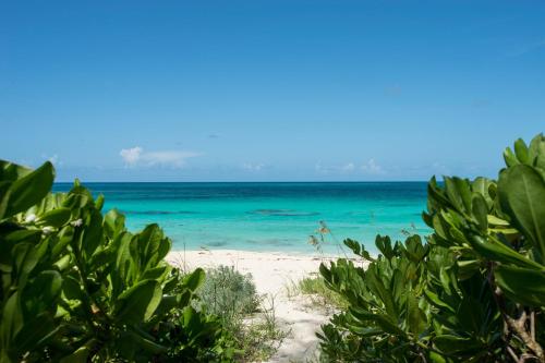 a view of the ocean from the beach at Poponi House home in North Palmetto Point