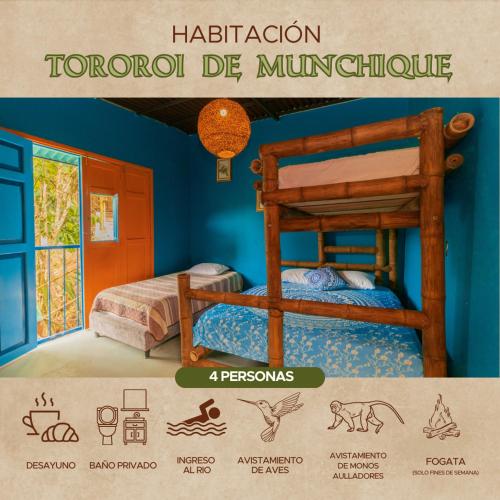 a poster for a childrens bedroom with a bunk bed at Victoria Ecolodge in Pereira