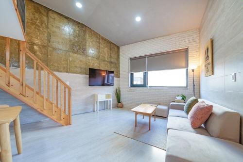 Posezení v ubytování Gangneung Memory Stay Ocean View Pension