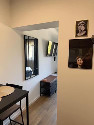 a room with a table and a dining room at Stellar Otavice in Otavice