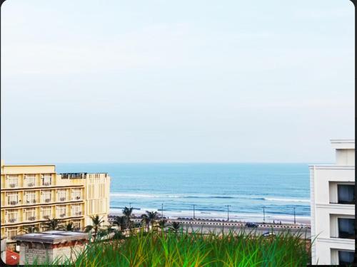 a view of the ocean from a building at SEA VIEW - LUXURY HOTEL NB RESORT ! PURi in Puri
