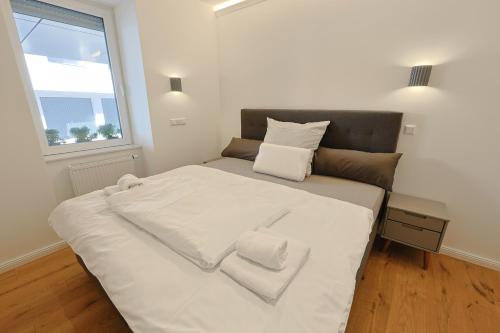 Ausblick apartmentsにあるベッド