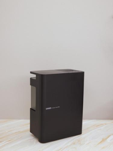 a black box sitting on top of a table at FAV LUX Sapporo Susukino in Sapporo
