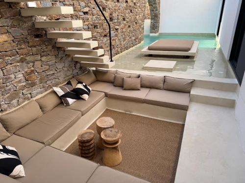 Posezení v ubytování GEA & HYDOR Private Residencies Antiparos