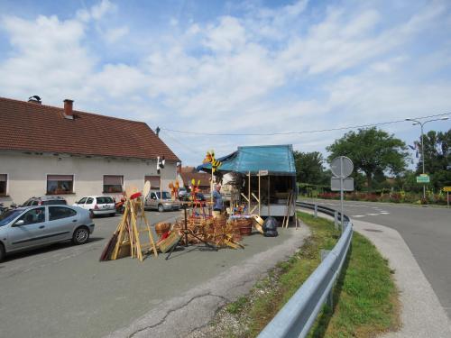 a food stand on the side of a street at Mill House Apartment and Camping in Ljutomer