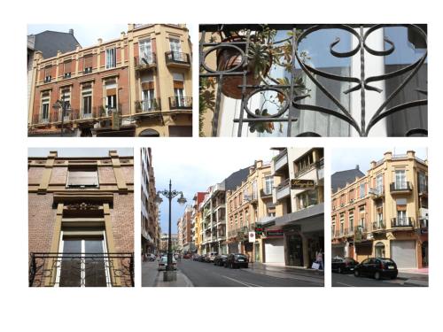 a collage of pictures of a city with buildings at Hostal Bayón in León