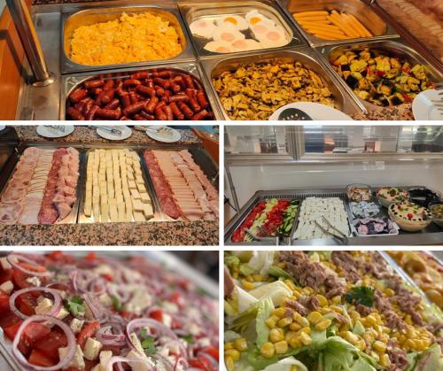 een collage van vier foto's van verschillende soorten voedsel bij Hotel Del Mar Venus in Venus