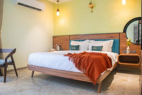 Cama ou camas em um quarto em Villasiita, Jaipur