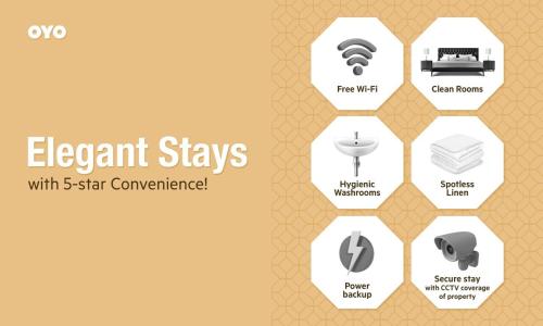 a diagram of the different elements of the element stays with star convenience at Hotel O Relax in Gwalior