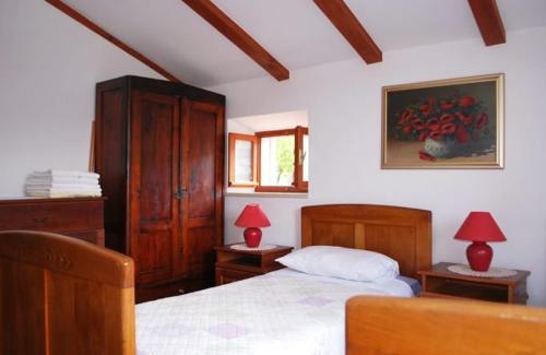 Giường trong phòng chung tại Villa Franka