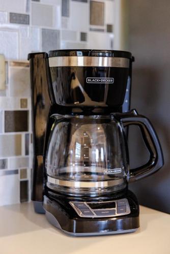 a coffee maker sitting on top of a counter at Ulala Culebra in Culebra