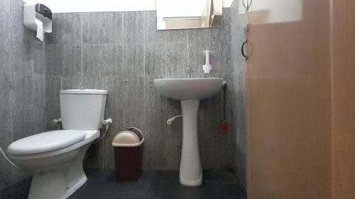 a bathroom with a toilet and a sink at Le Meridien BnB in Negombo