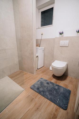 a bathroom with a toilet and a sink at Anamasi in Novi Sad