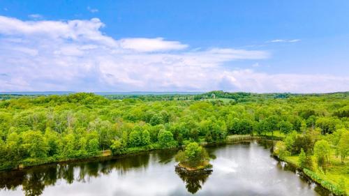 an aerial view of a river with trees at Pondfront Gem Minutes from Hudson’s Best Shops Cafes The Stillwater House in Hudson