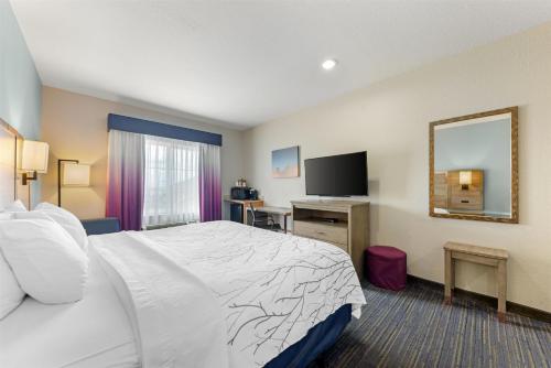 a hotel room with a bed and a television at Best Western Plus San Antonio East Inn & Suites in San Antonio