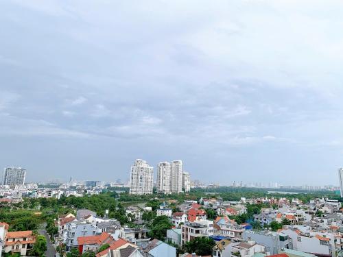 a view of a city with tall buildings at The Sun Avenue Serviced Apartment in Ho Chi Minh City