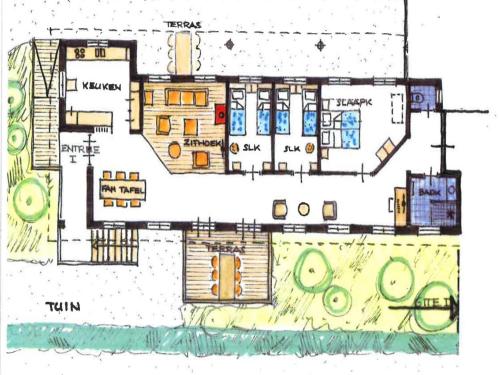 a floor plan of a house at Holiday Home in Luzy with Fenced Garden in Cuzy