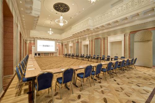 a large conference room with a long table and chairs at Hotel Saski Krakow Curio Collection by Hilton in Kraków