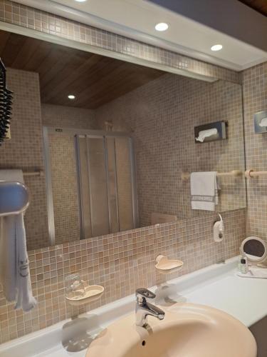 Koupelna v ubytování Leine Hotel