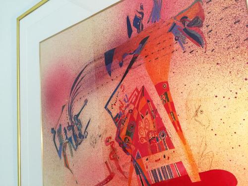 a picture of a painting of a building at Toolate Guesthouse Toyama in Toyama