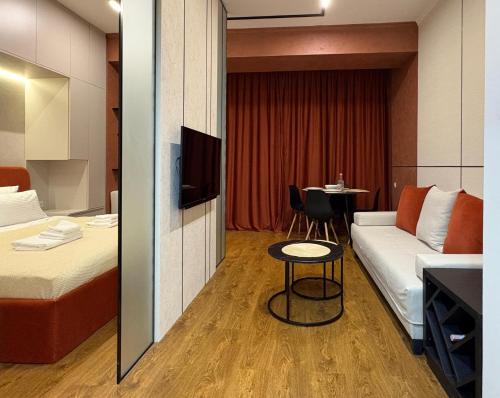 Postel nebo postele na pokoji v ubytování Siena Suite Tsaghkadzor