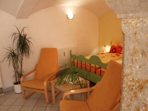 Χώρος καθιστικού στο Cosy Apartment in Weißig with Garden