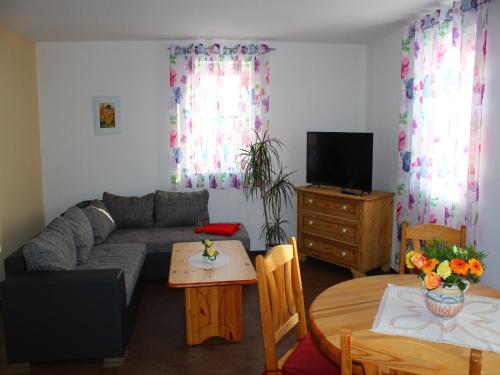 Μια τηλεόραση ή/και κέντρο ψυχαγωγίας στο Cosy Apartment in Weißig with Garden