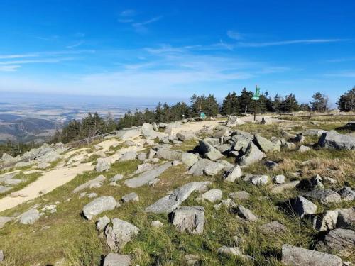 a hill with rocks on top of a mountain at Holiday homes in the Schierke Harzresort, Schierke in Schierke