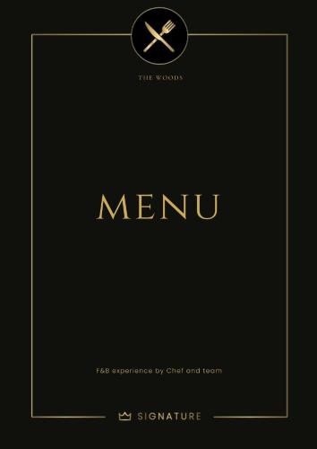 a sign for a menu with a clock on it at SaffronStays The Woods - Sal Villa in Dehradun